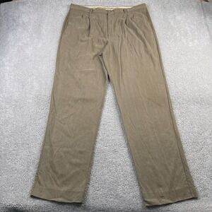 Tommy Bahama Pants Mens 38x34 Brown Silk Bamboo Blend‎ Pleated Slacks Trousers